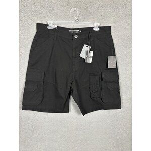 Decibel Men's Multi Pocket Cargo Shorts Ripstop Black 40W New With Tag's.